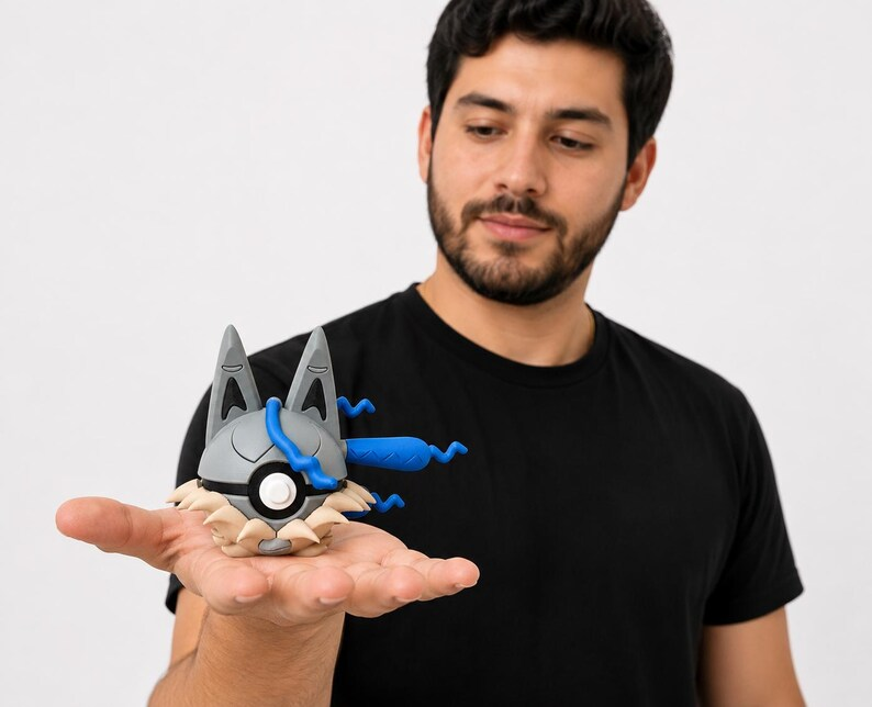 Mega Lucario Z Creature Ball #0448 Fidget Clicker Fidget Clicker | Premium 3D Printed Collectible | Gift for Collectors