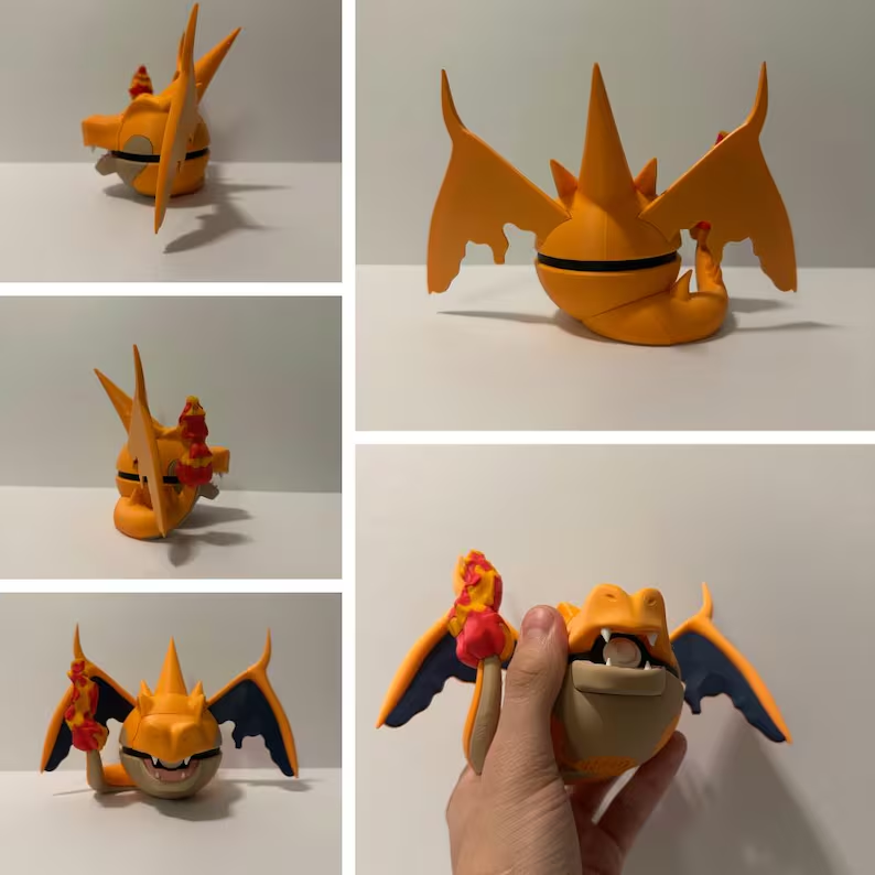 Mega Charizard Y Creature Ball #0006 Fidget Clicker | Premium 3D Printed Collectible | Gift for Collectors