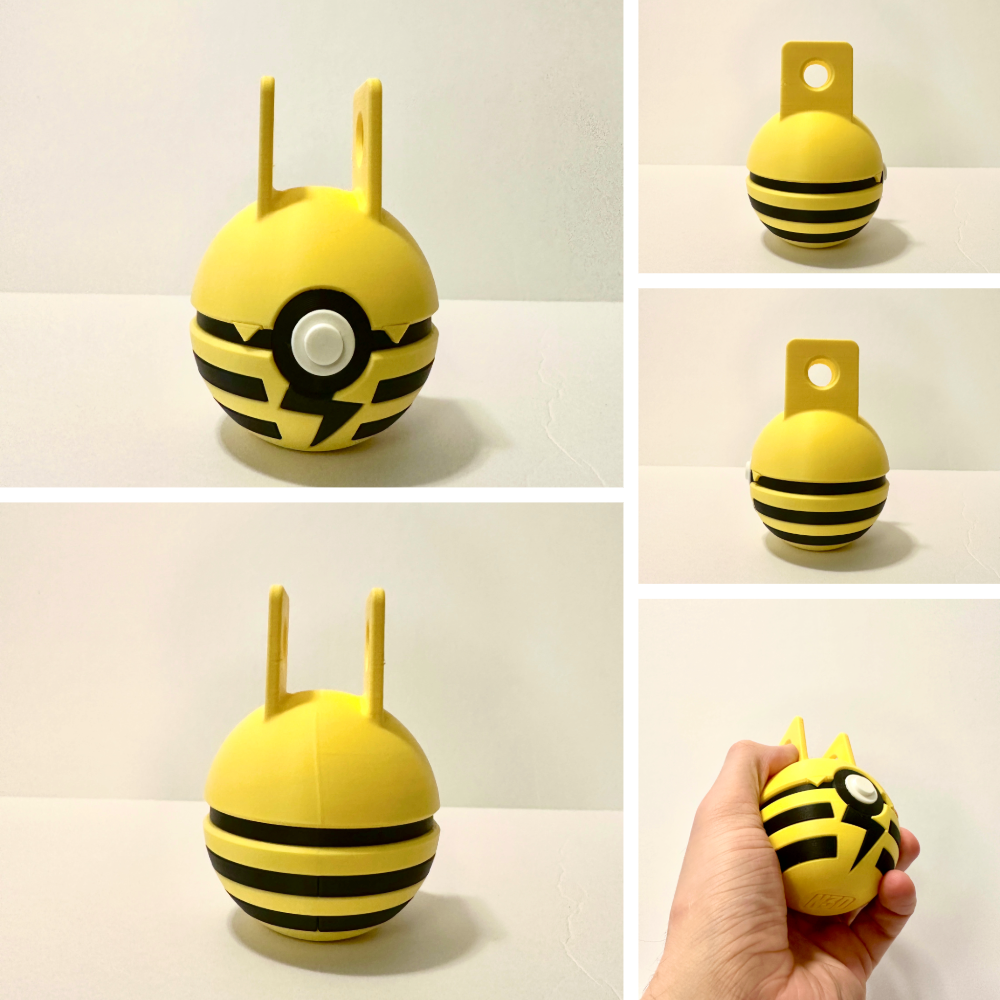 Elekid Creature Ball #0239 Fidget Clicker Fidget Clicker | Premium 3D Printed Collectible | Gift for Collectors