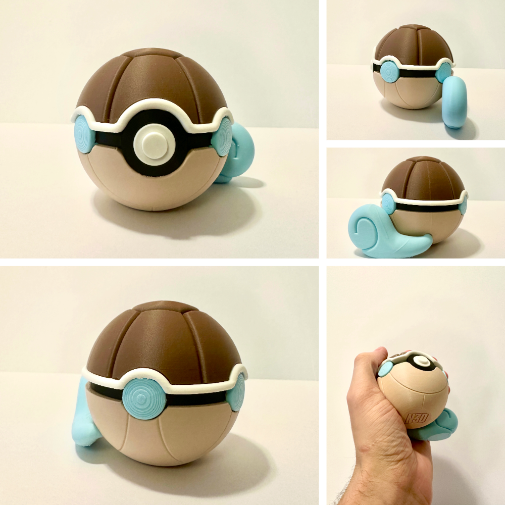 Squirtle Creature Ball #0007 Fidget Clicker Fidget Clicker | Premium 3D Printed Collectible | Gift for Collectors