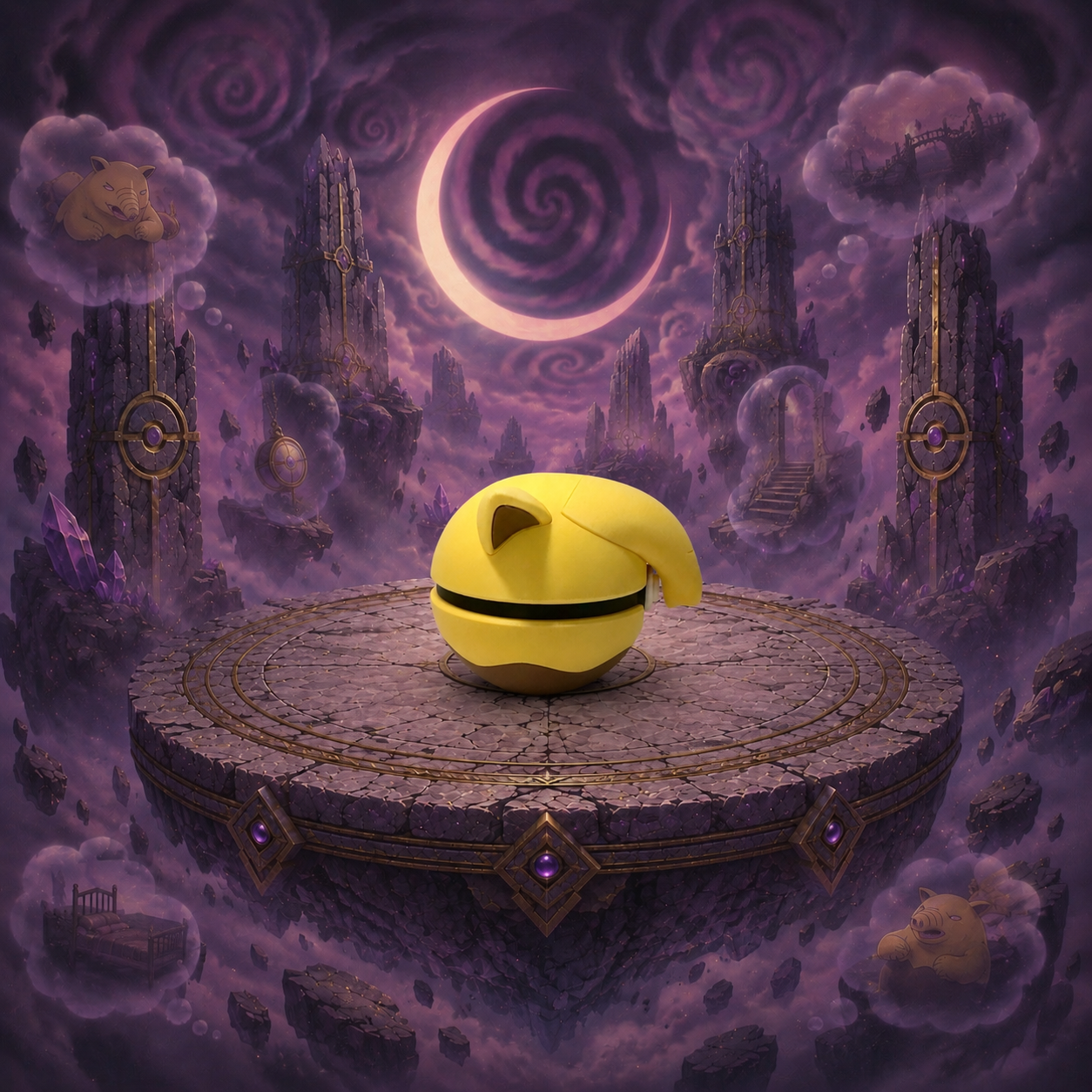 Drowzee Creature Ball #0096 Fidget Clicker Fidget Clicker | Premium 3D Printed Collectible | Gift for Collectors