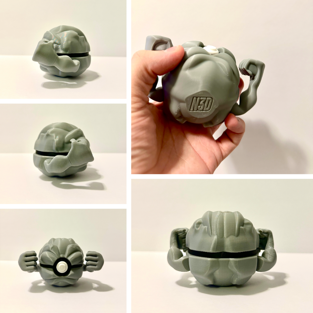 Geodude Creature Ball #0074 Fidget Clicker Fidget Clicker | Premium 3D Printed Collectible | Gift for Collectors