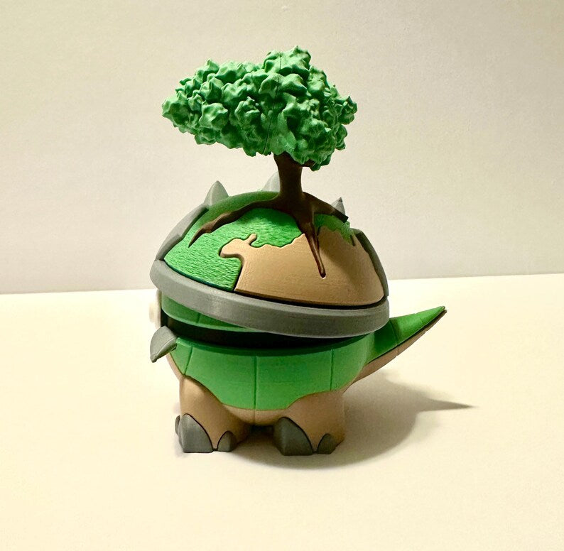 Torterra Creature Ball #0389 Fidget Clicker Fidget Clicker | Premium 3D Printed Collectible | Gift for Collectors