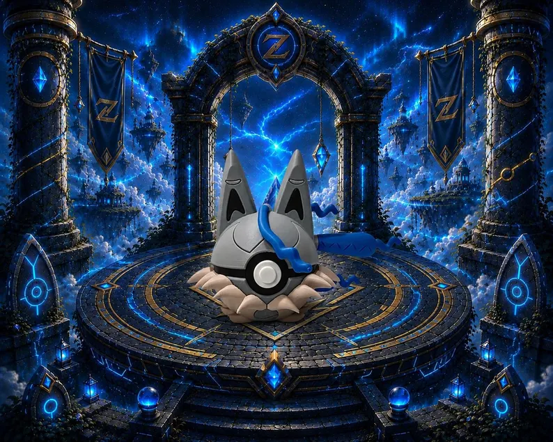 Mega Lucario Z Creature Ball #0448 Fidget Clicker Fidget Clicker | Premium 3D Printed Collectible | Gift for Collectors